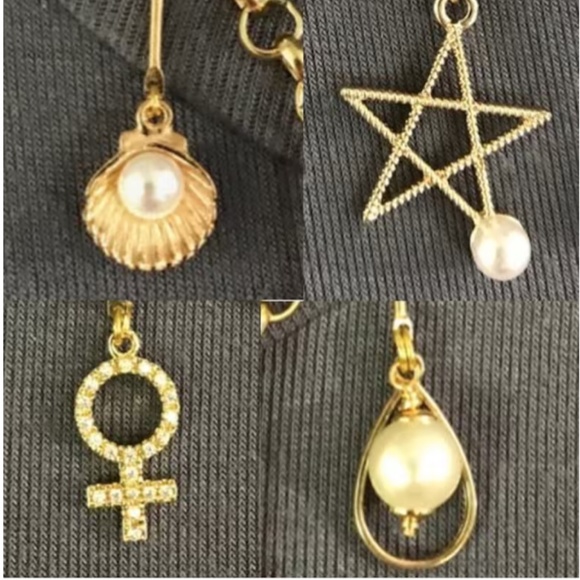 SOLD—White Lotus Lucia Greco Gold 7 Detachable Charms Necklace, Handmade Replica - Picture 5 of 16